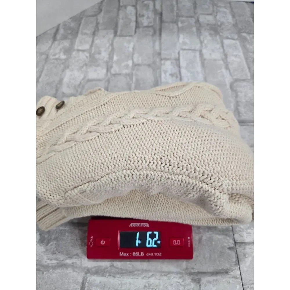 Wool Blend Cable Knit Off‎ White 14/16 Osh Kosh Knit Sweater 1/4 Button